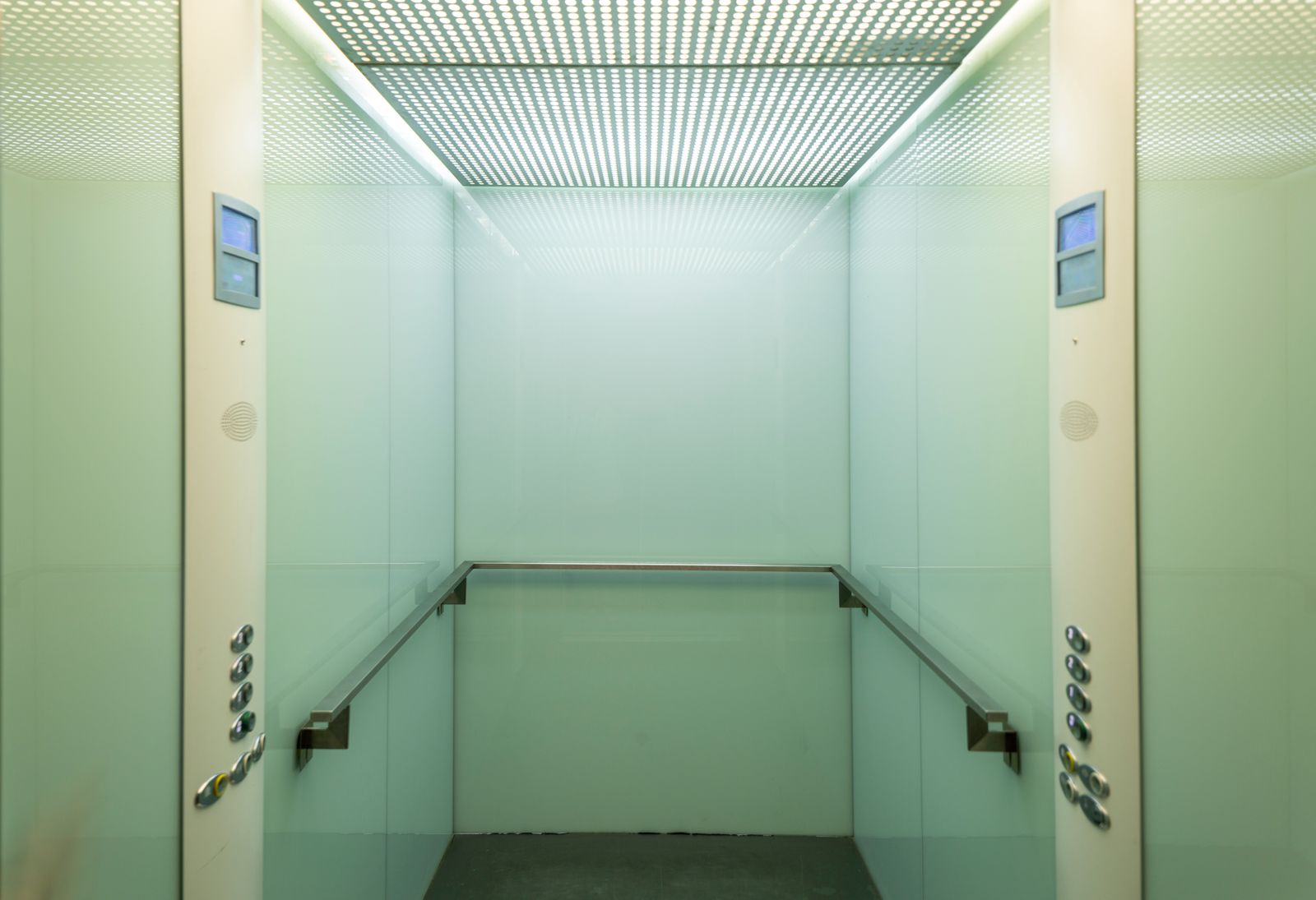 Clean, empty elevator cabin